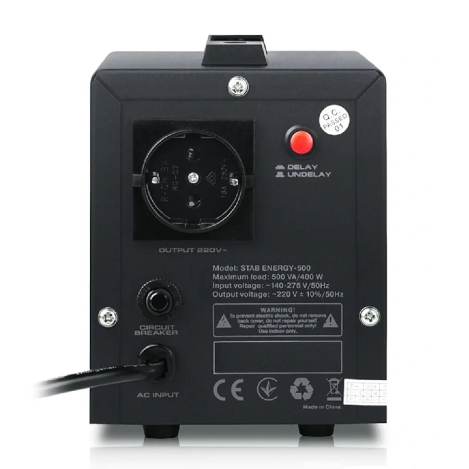 Стабілізатор REAL-EL Stab Energy-500 Black, EL122400011 UA