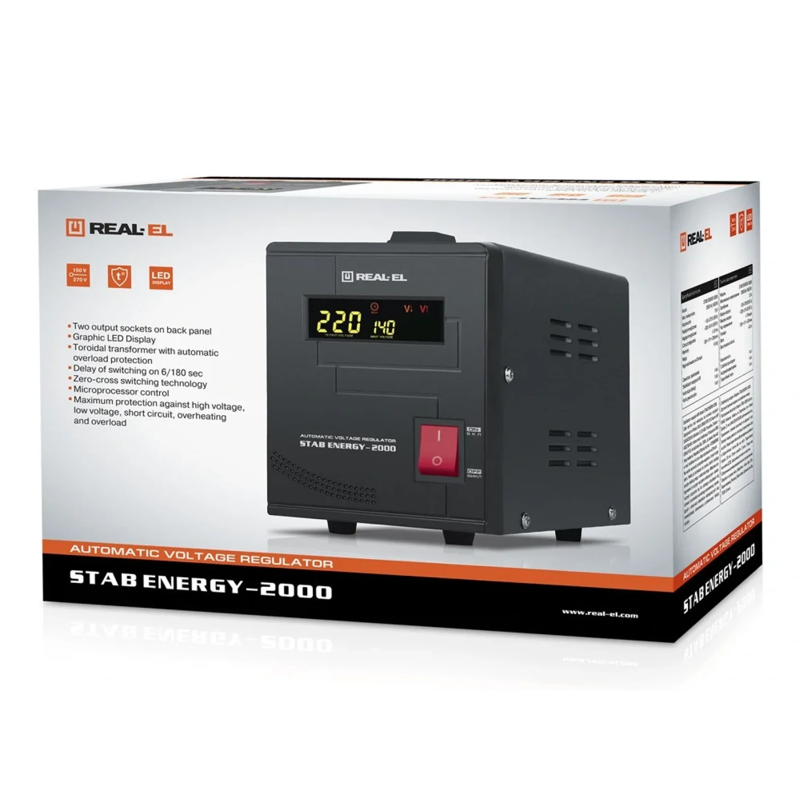 Стабилизатор REAL-EL Stab Energy-2000 Black, EL122400013 UA