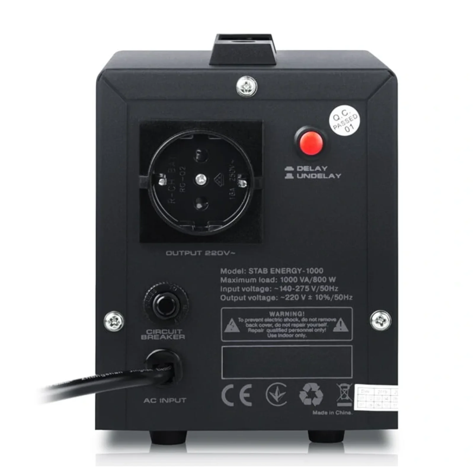 Стабилизатор REAL-EL Stab Energy-1000 Black, EL122400012 UA