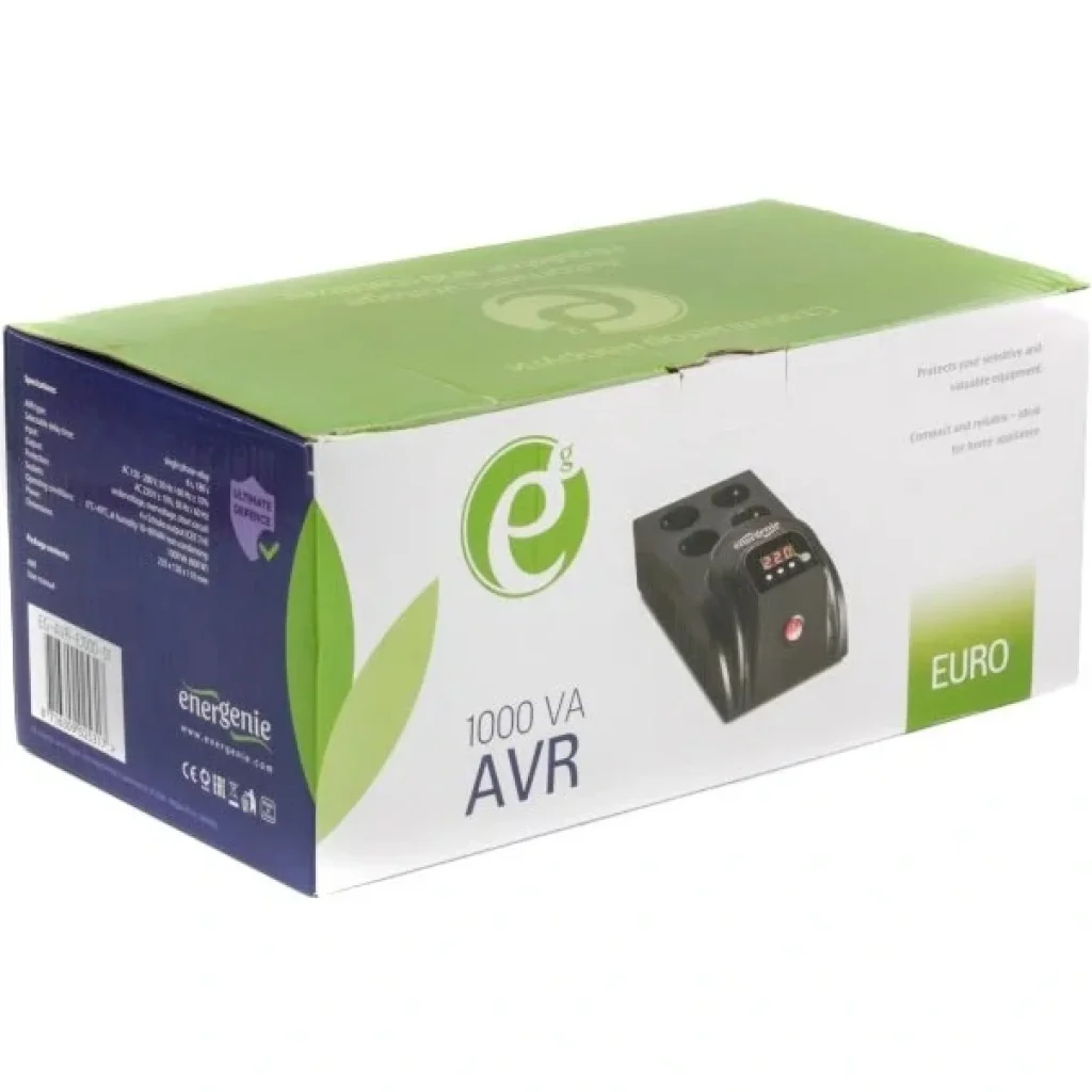 Стабілізатор EnerGenie EG-AVR-E1000-01 1000VA, 4xSchuko UA