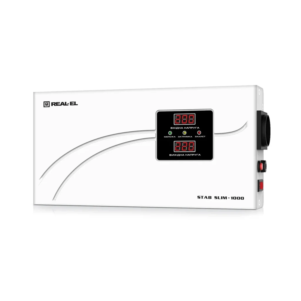 Стабілізатор REAL-EL STAB SLIM-1000 White, EL122400007 UA
