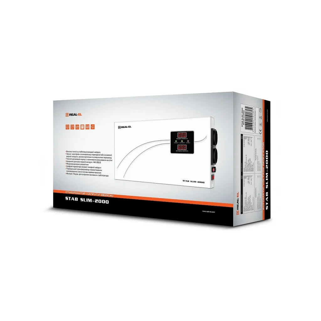 Стабілізатор REAL-EL STAB SLIM-1000 White, EL122400007 UA