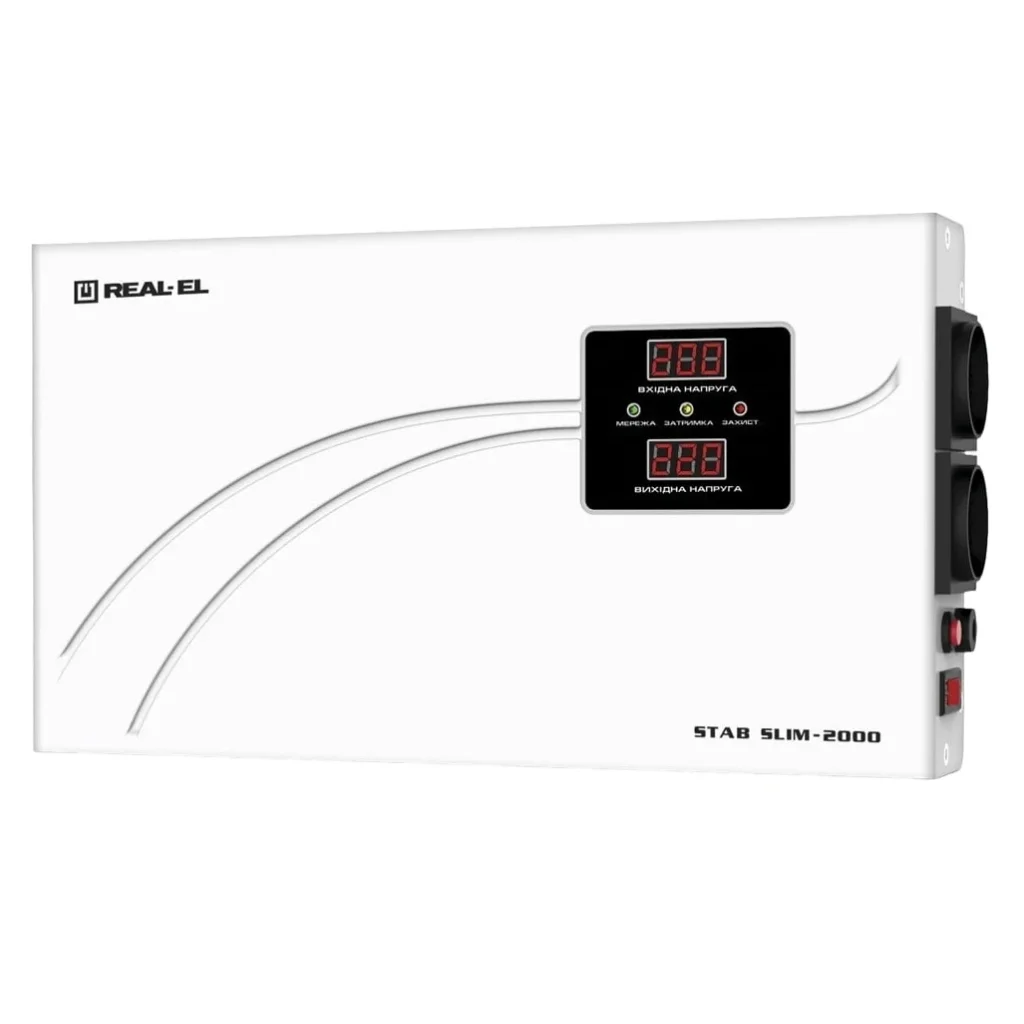 Стабилизатор REAL-EL STAB SLIM-2000 White, EL122400008 UA