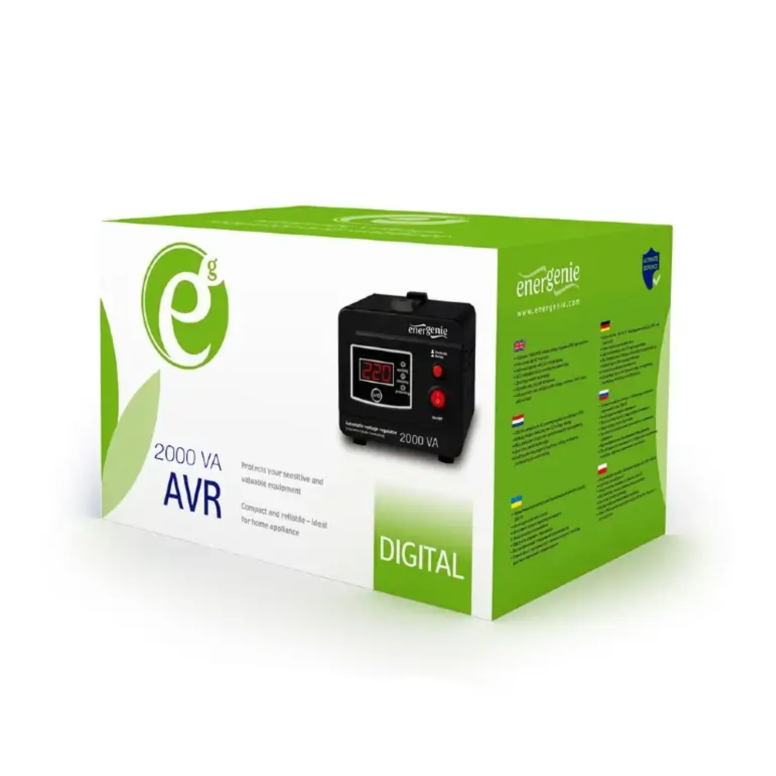 Стабилизатор EnerGenie EG-AVR-D2000-01 2000VA, 2xSchuko UA