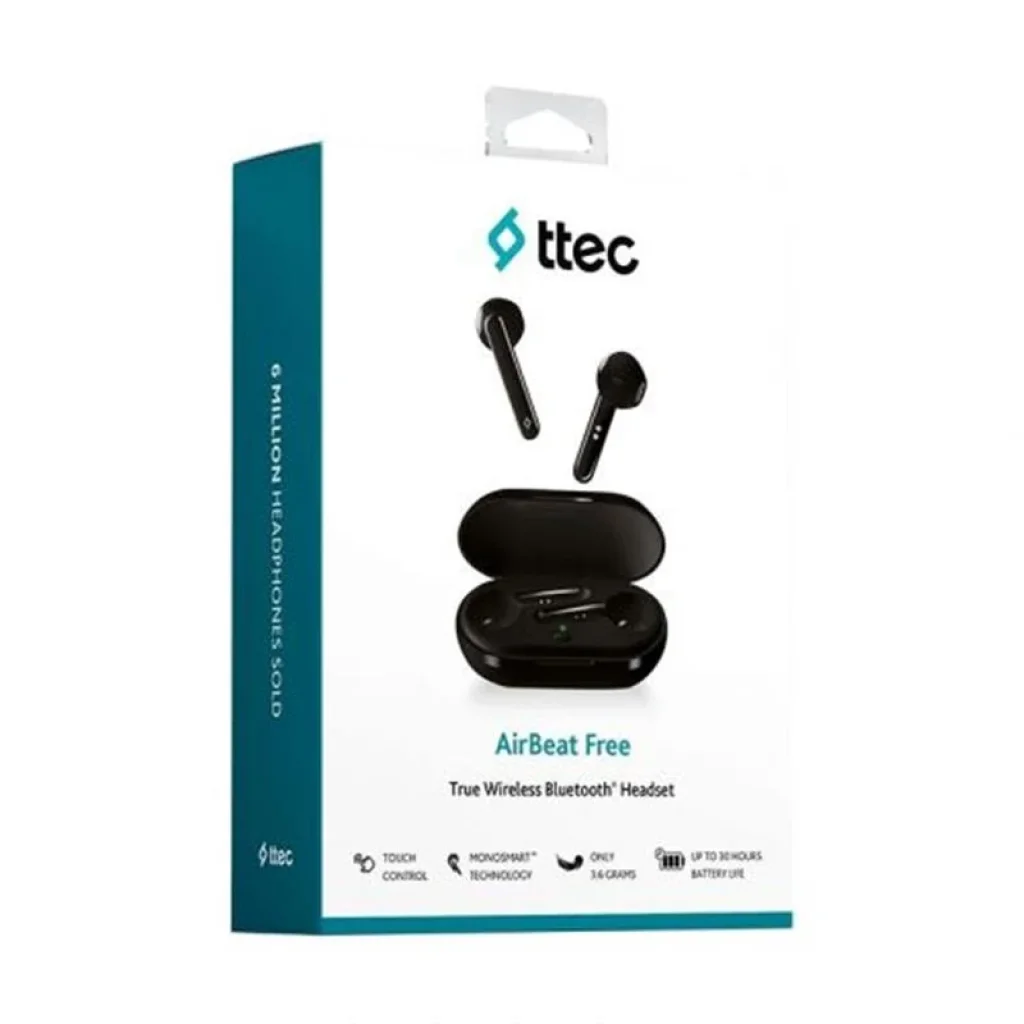 Bluetooth-гарнітура Ttec AirBeat Free True Wireless Headsets Black (2KM133S) UA