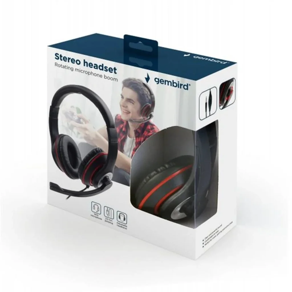 Гарнітура Gembird MHS-03-BKRD Black/Red UA