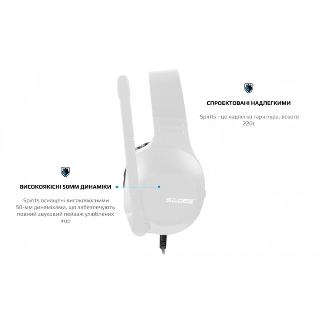 Гарнітура Sades SA-721 Spirits White (sa721wtj) UA