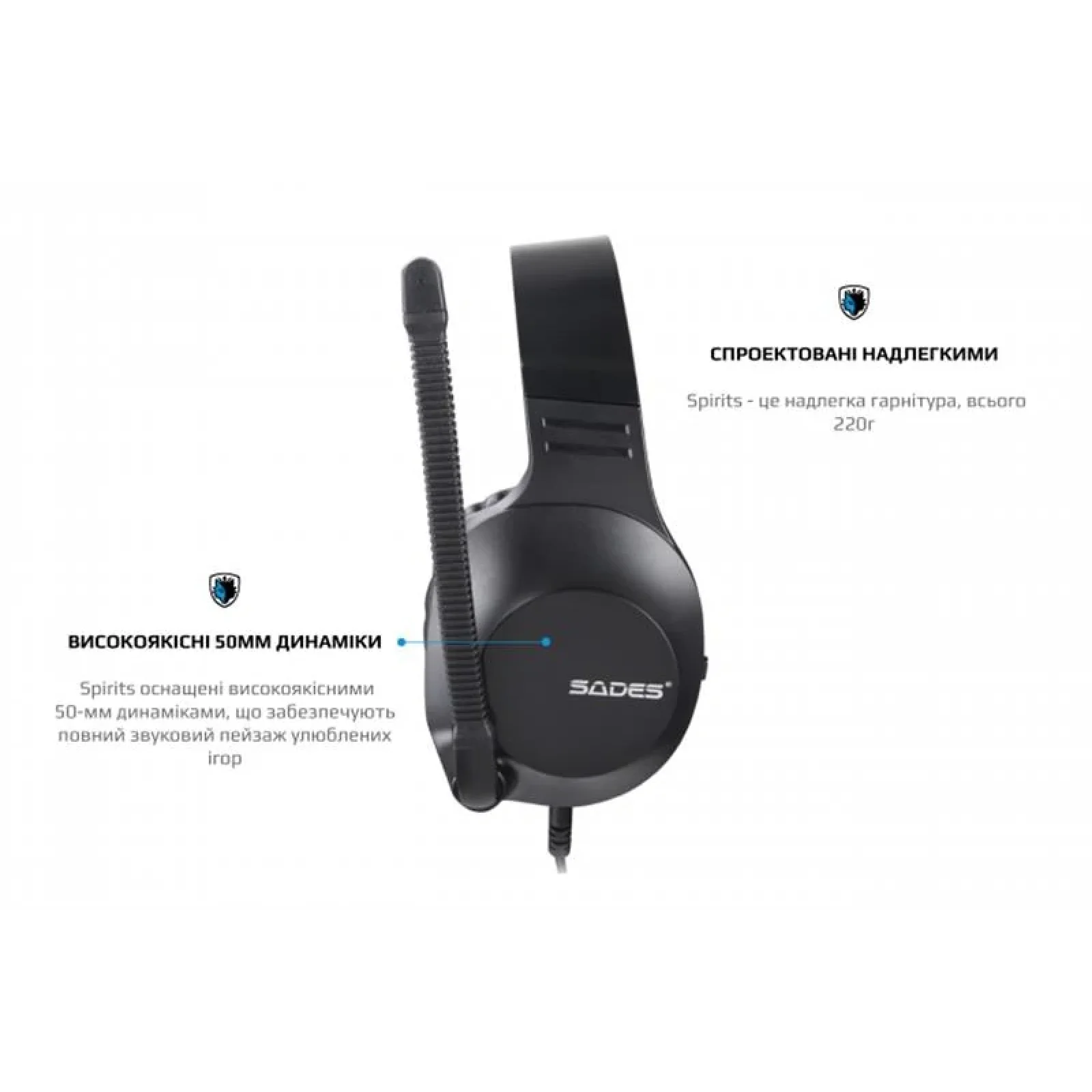 Гарнітура Sades SA-721 Spirits Black (sa721bkj) UA