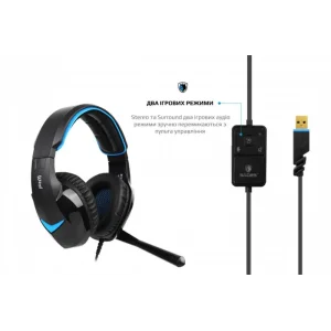 Гарнітура Sades SA-914 Wand Black/Blue LED (sa914bku) UA