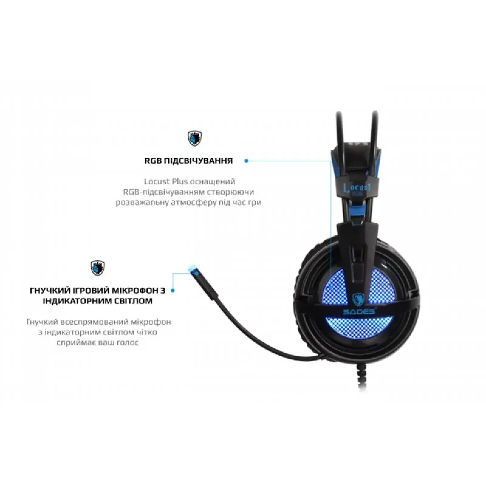 Гарнітура Sades SA-904 Lokust Plus Black RGB (sa904bku) UA