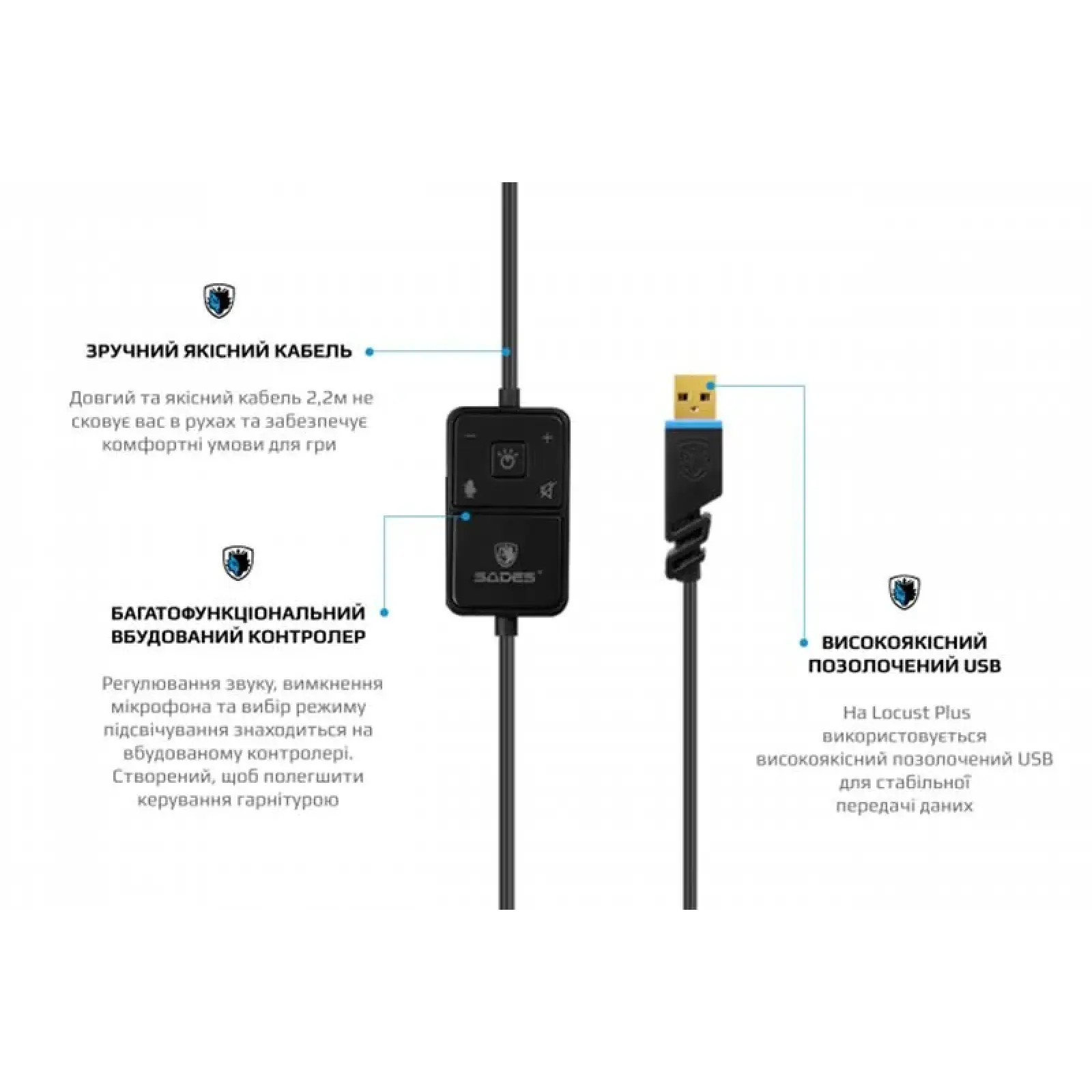 Гарнітура Sades SA-904 Lokust Plus Black RGB (sa904bku) UA