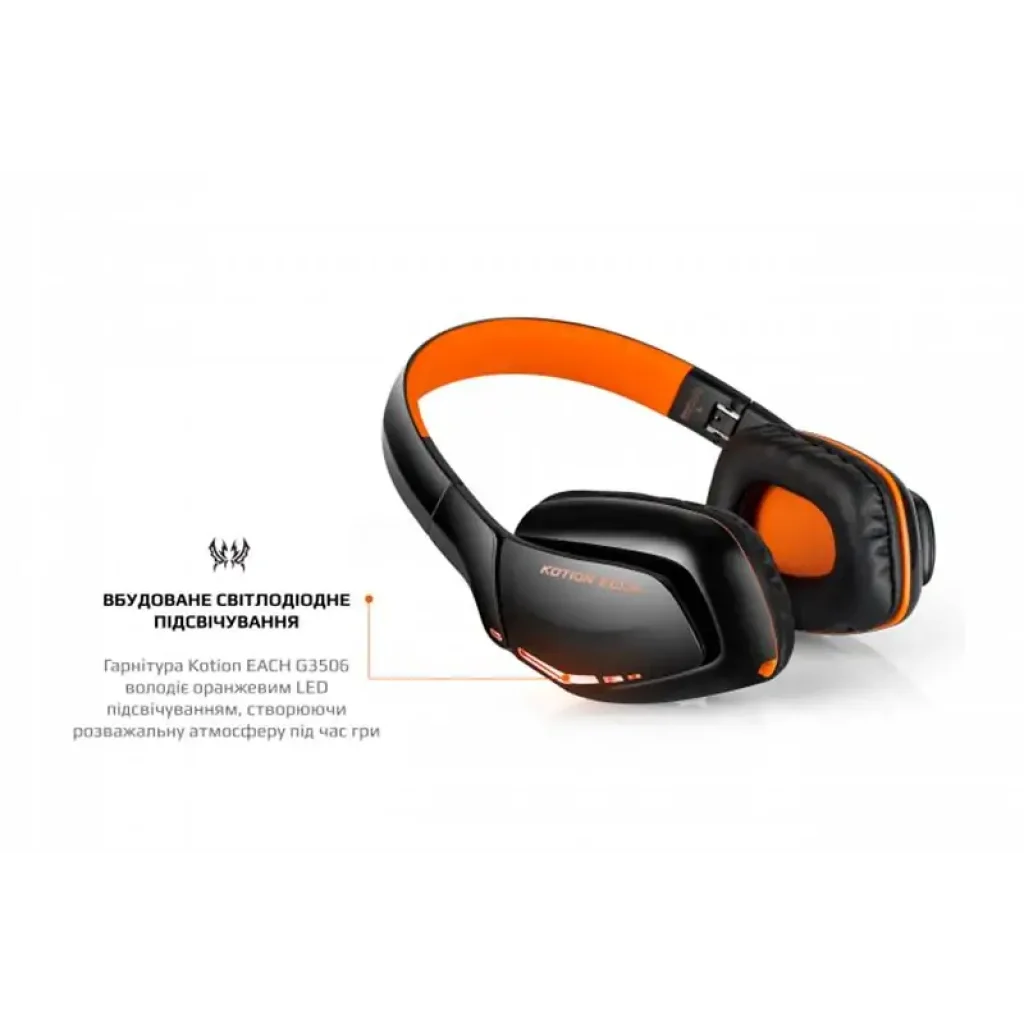 Bluetooth-гарнітура Kotion EACH B3506 Black/Orange (ktb3506bt) UA