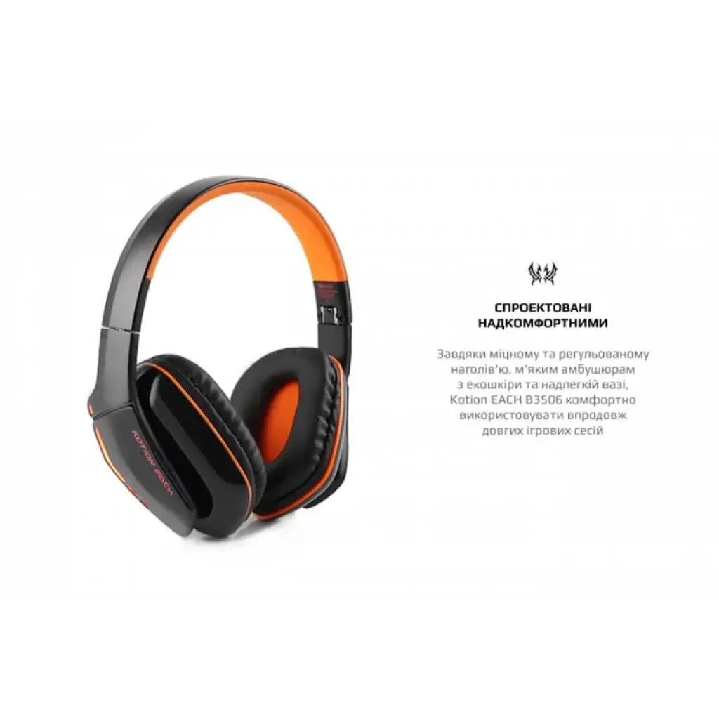 Bluetooth-гарнітура Kotion EACH B3506 Black/Orange (ktb3506bt) UA
