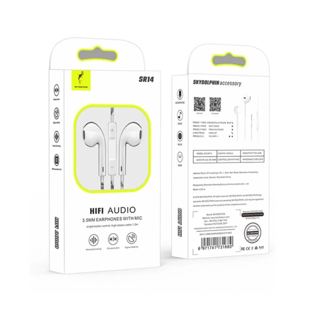 Гарнітура SkyDolphin SR14 White (HF-000460) UA