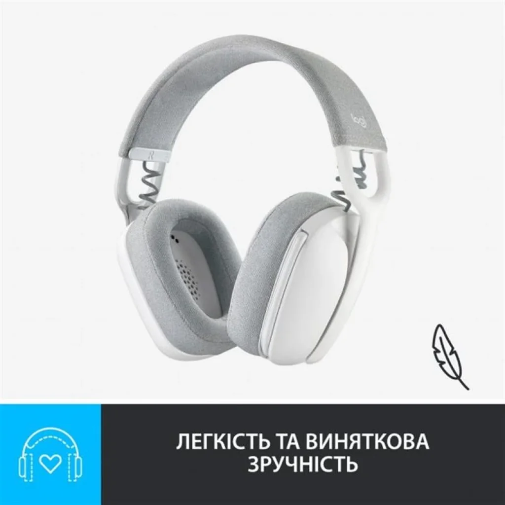 Bluetooth-гарнітура Logitech Zone Vibe 100 Wireless OffWhite (981-001219) UA
