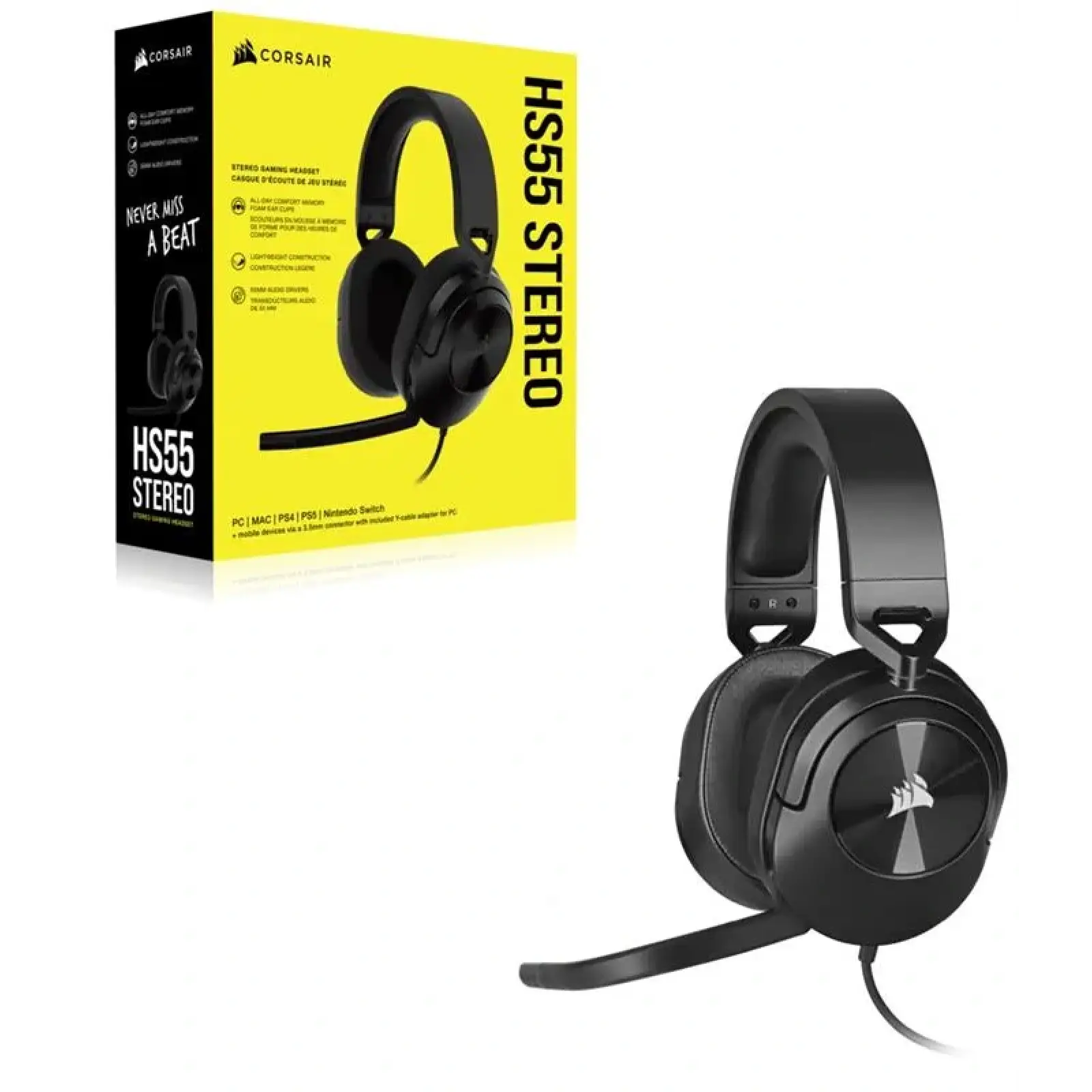 Гарнітура Corsair HS55 Stereo Headset Carbon (CA-9011260-EU) UA
