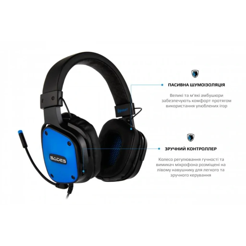 Гарнітура Sades SA-722 Dpower Black/Blue (sa722blj) UA