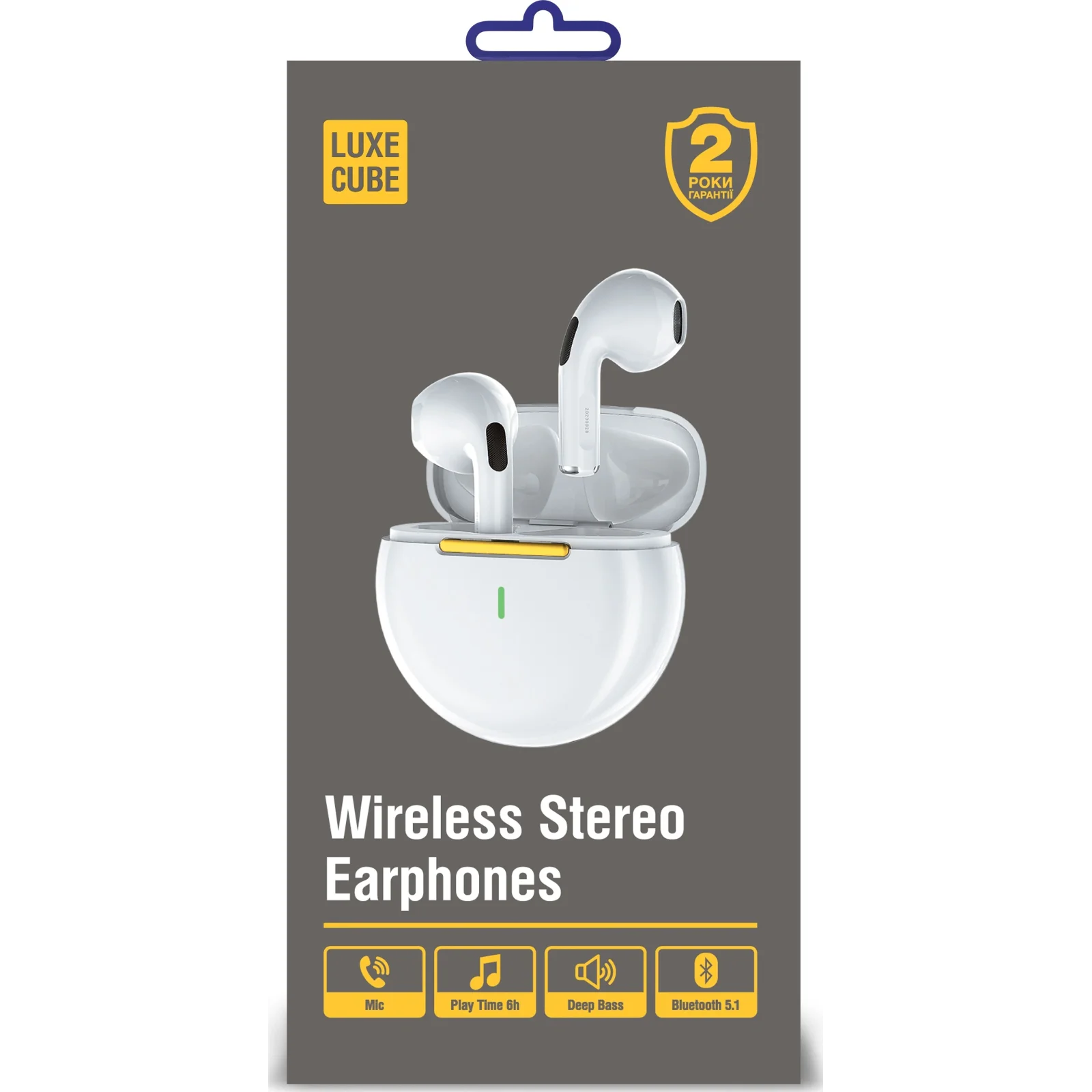 Bluetooth-гарнітура Luxe Cube PRO 6 White (4826668690034) UA