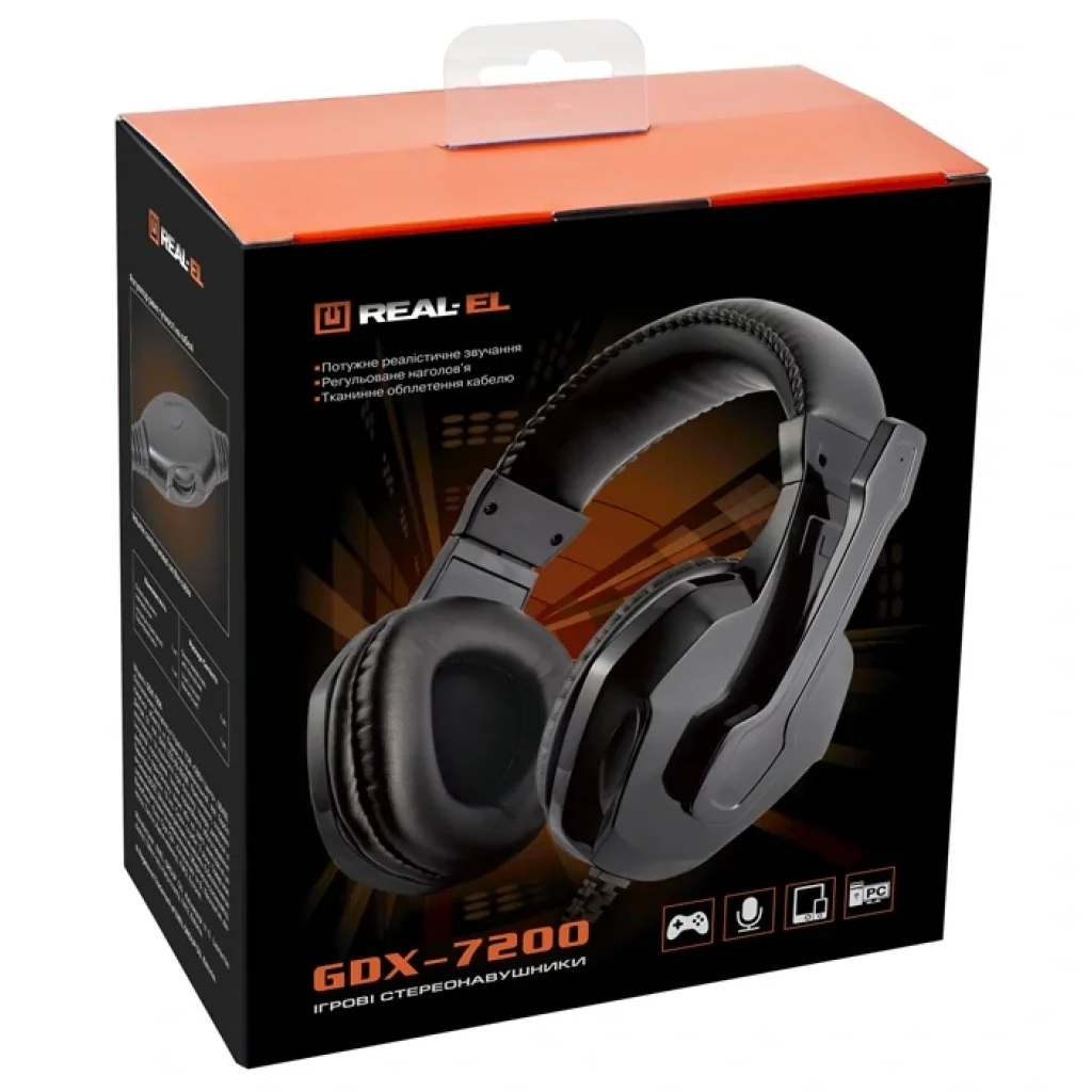 Гарнитура REAL-EL GDX-7200 Black, EL124100018 UA