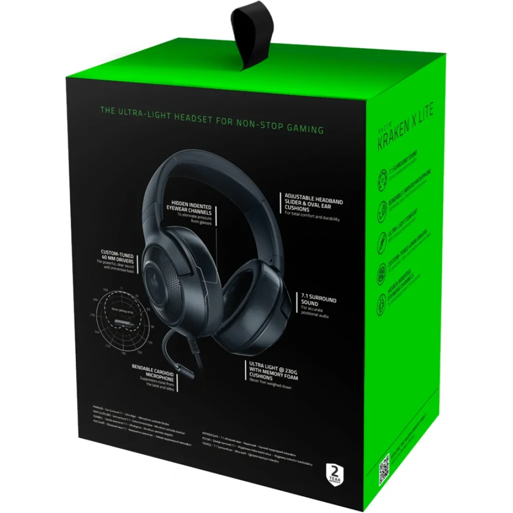 Гарнитура Razer Kraken X Lite Black (RZ04-02950100-R381) UA