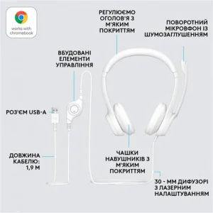 Гарнітура Logitech H390 USB White (981-001286) UA