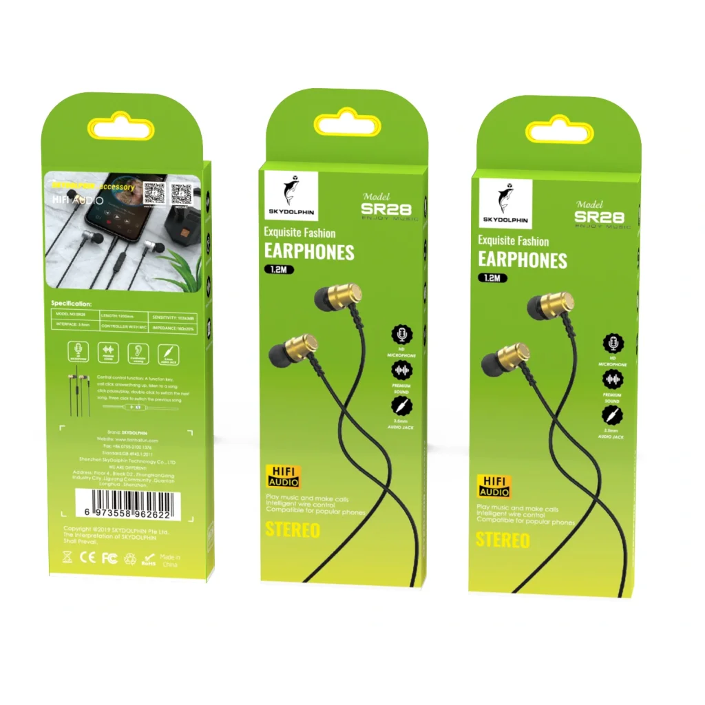 Гарнітура SkyDolphin SR28 Metal with mic Golden (HF-000472) UA