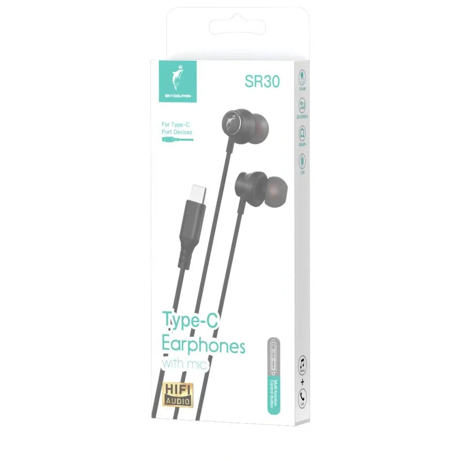 Гарнітура SkyDolphin SR30 with mic for Type-C DAC Black (HF-000485) UA