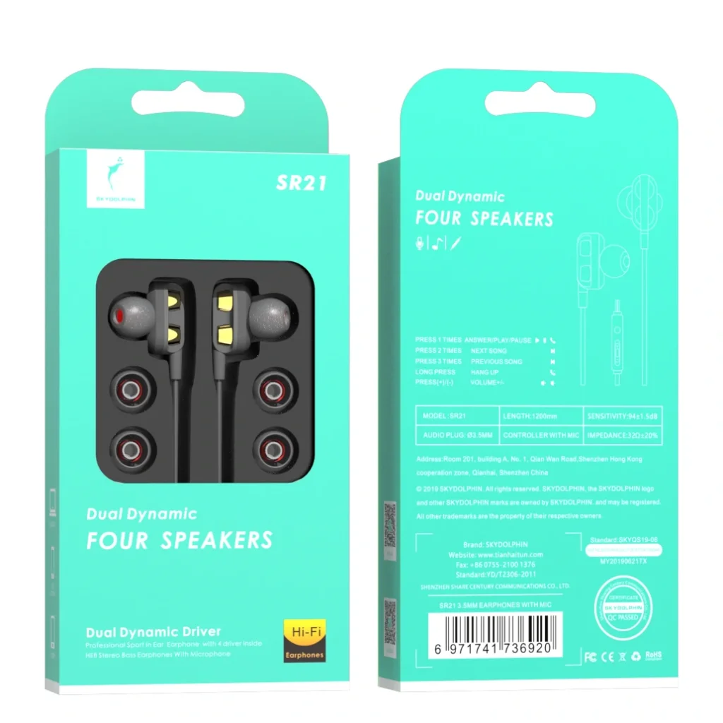 Гарнітура SkyDolphin SR21 Four Speakers with mic Black (HF-000483) UA