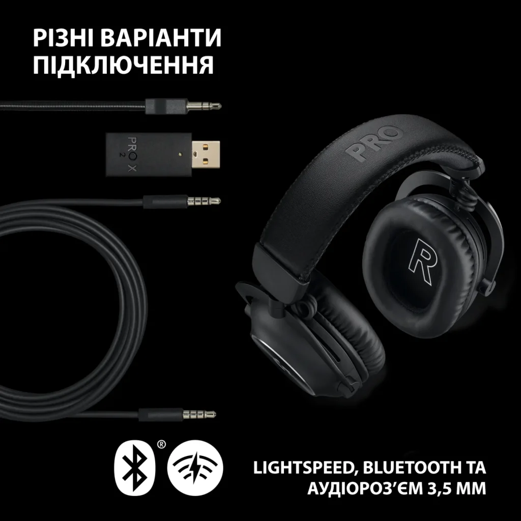 Гарнитура Logitech G Pro X2 Wireless LightSpeed Black (981-001263) UA