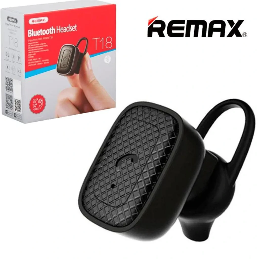 Bluetooth-гарнітура-зарядка Remax RB-T18 Black (6954851283140) UA