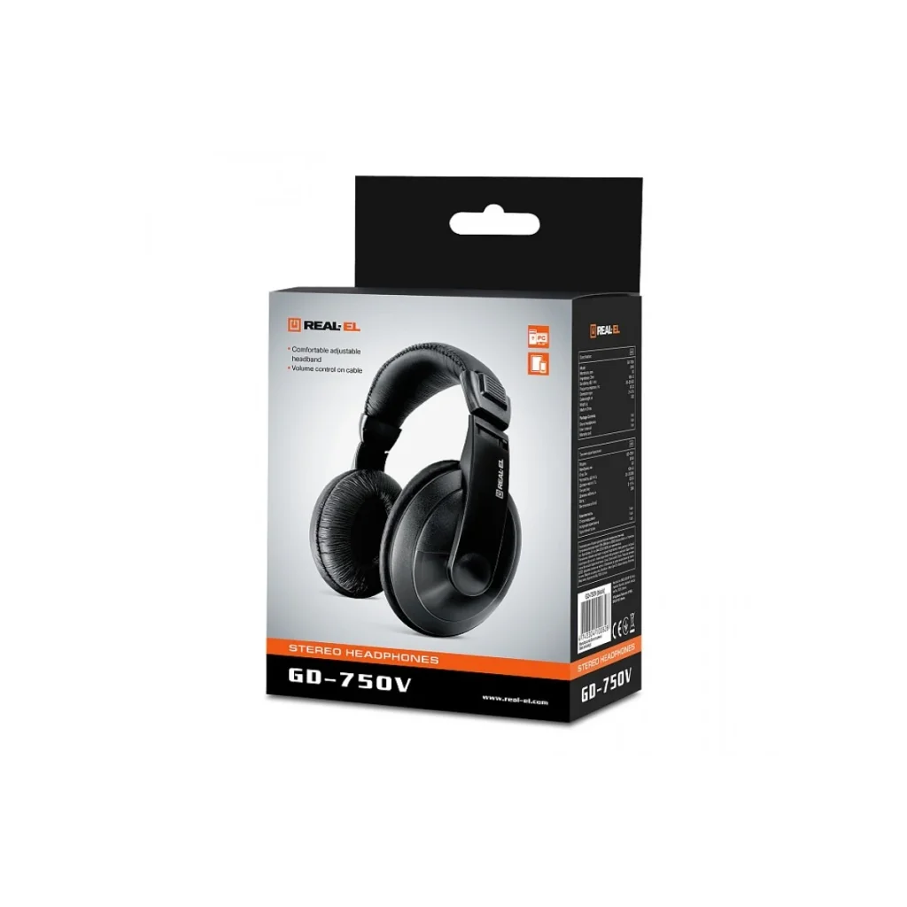 Гарнітура REAL-EL GD-750V Black, EL124200015 UA
