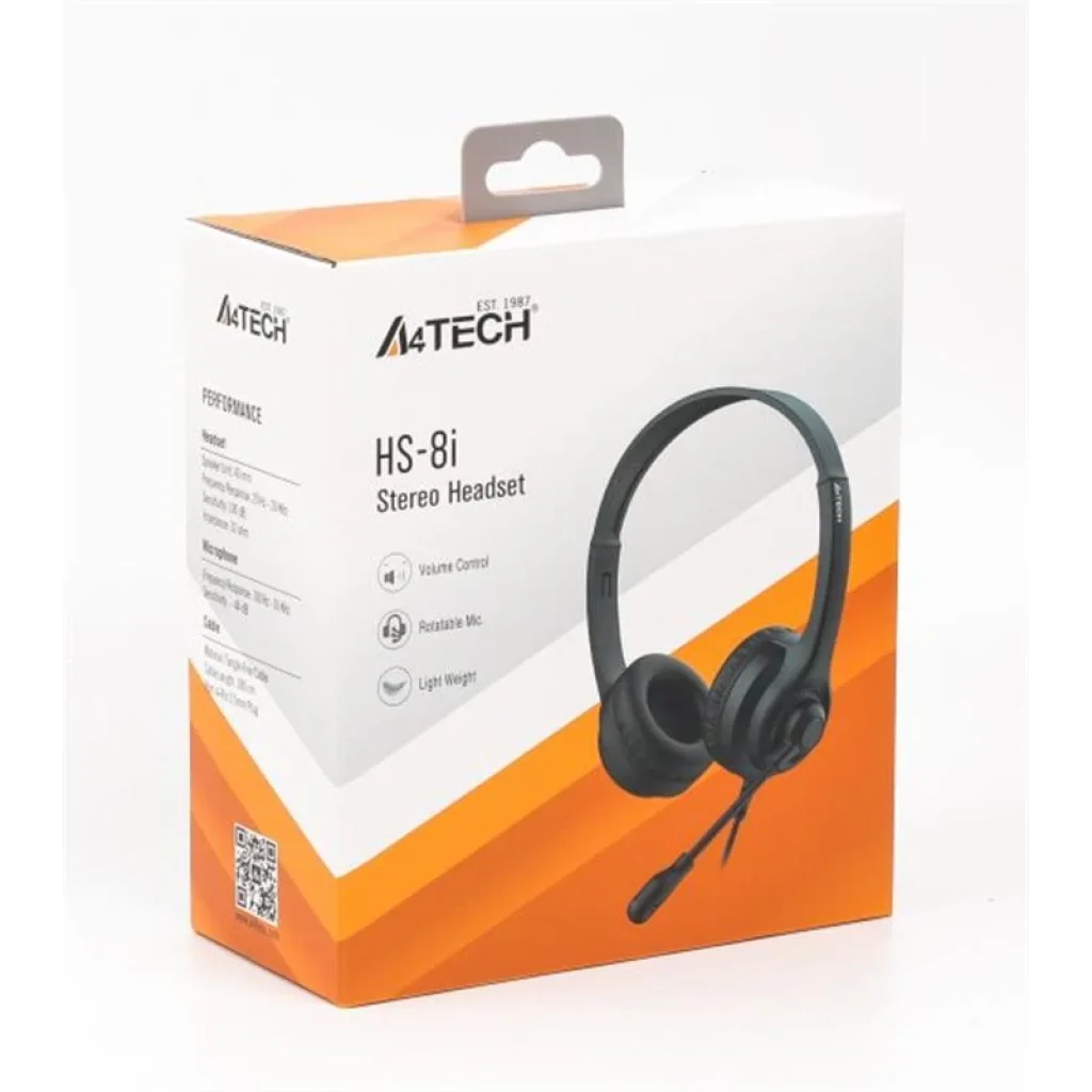 Гарнітура A4Tech HS-8i Black, HS-8i (Black) UA
