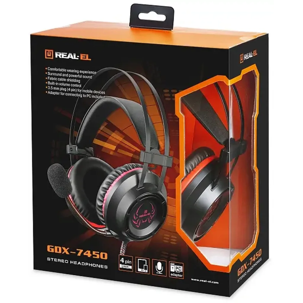 Гарнітура REAL-EL GDX-7450 Black, EL124100039 UA