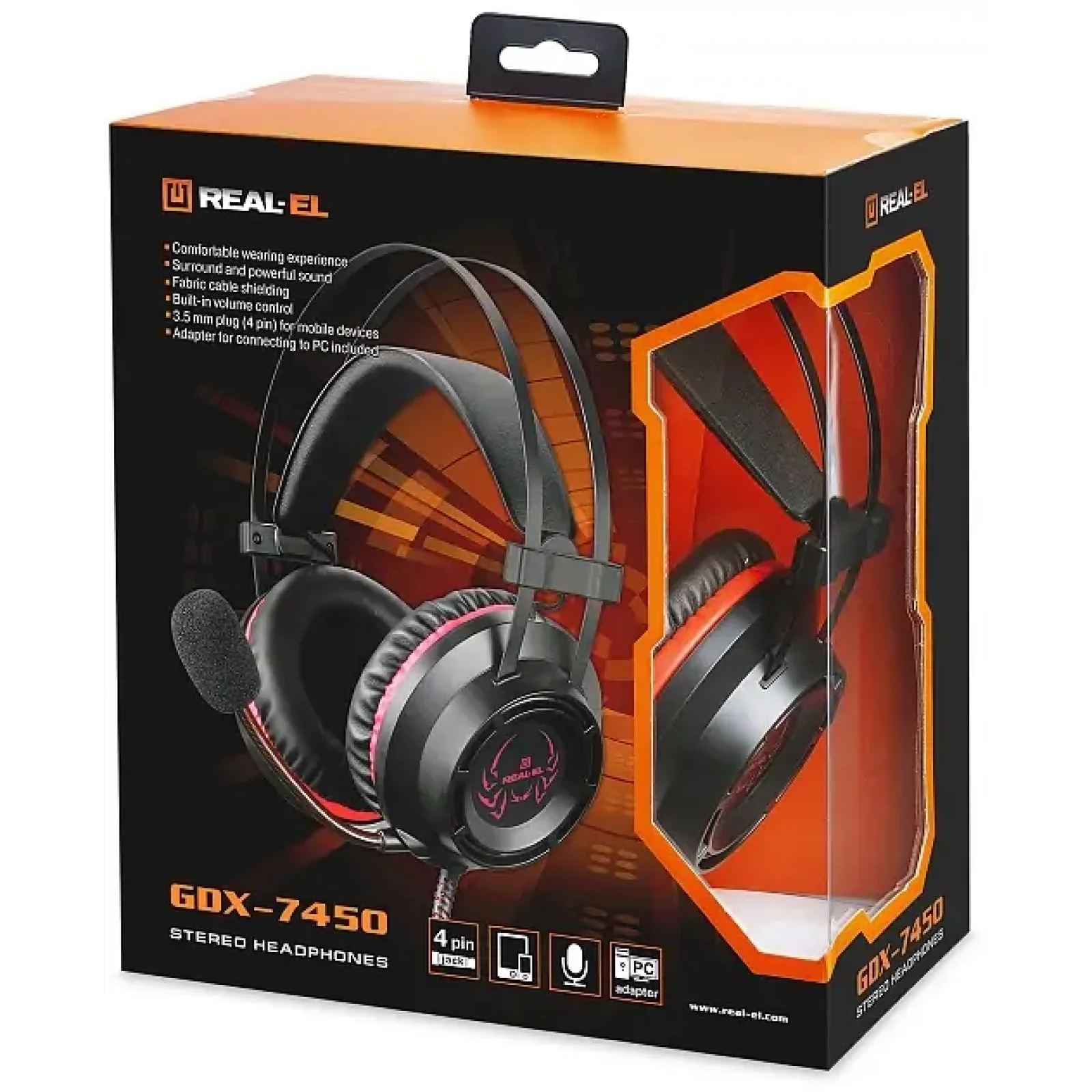 Гарнітура REAL-EL GDX-7450 Black, EL124100039 UA