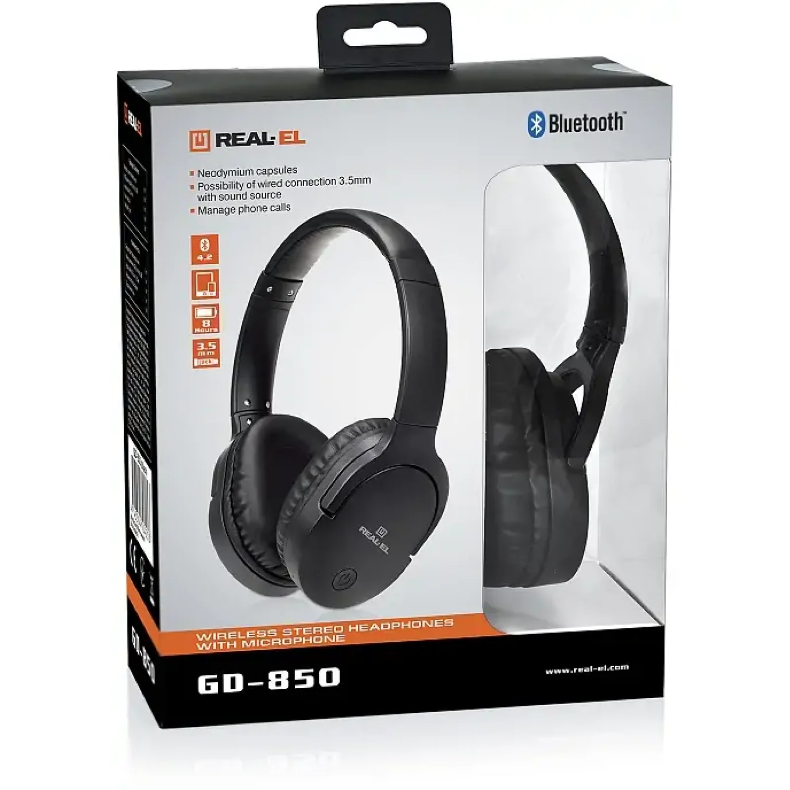 Bluetooth-гарнітура REAL-EL GD-850 Black, EL124100025 UA