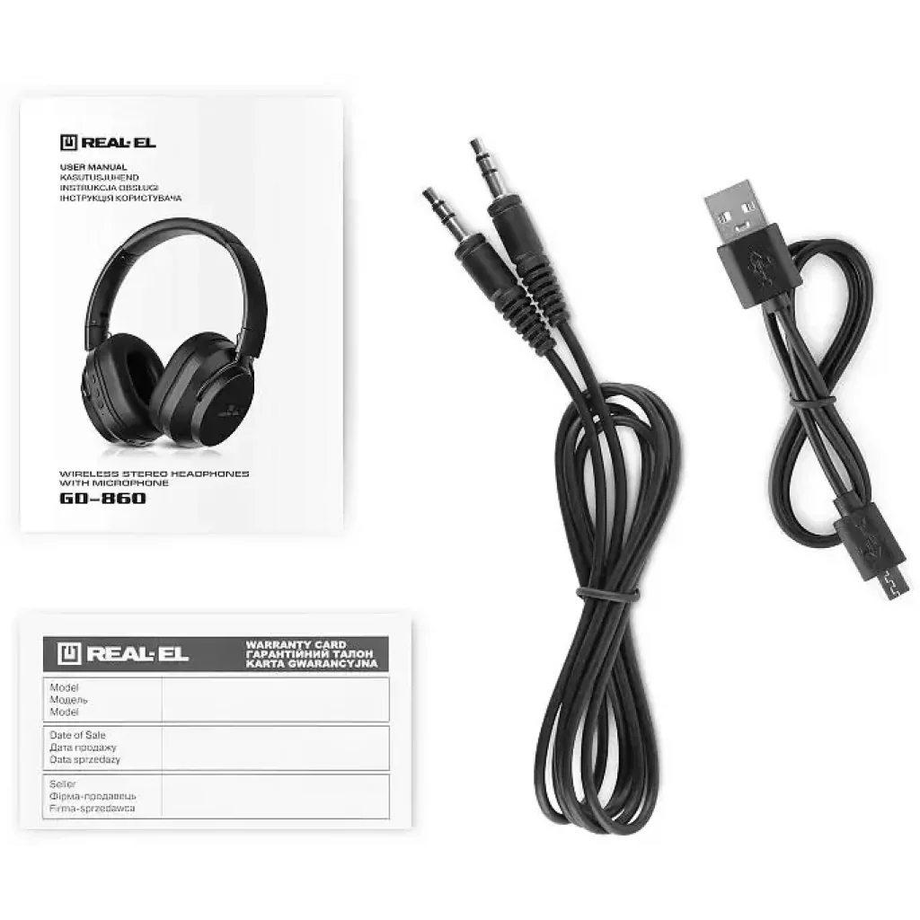 Bluetooth-гарнітура REAL-EL GD-860 Black, EL124100053 UA