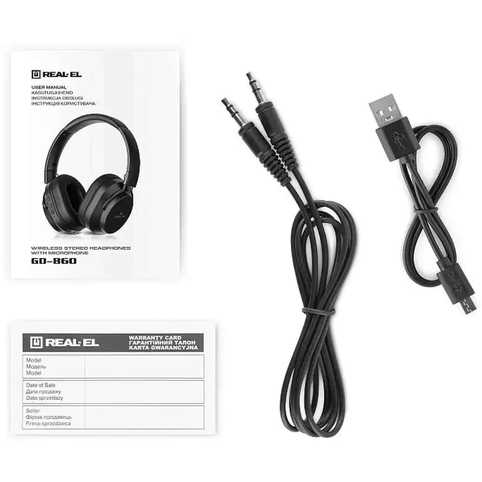 Bluetooth-гарнітура REAL-EL GD-860 Black, EL124100053 UA