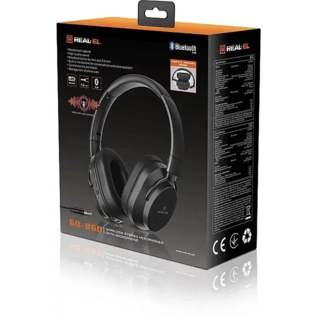 Bluetooth-гарнітура REAL-EL GD-860 Black, EL124100053 UA