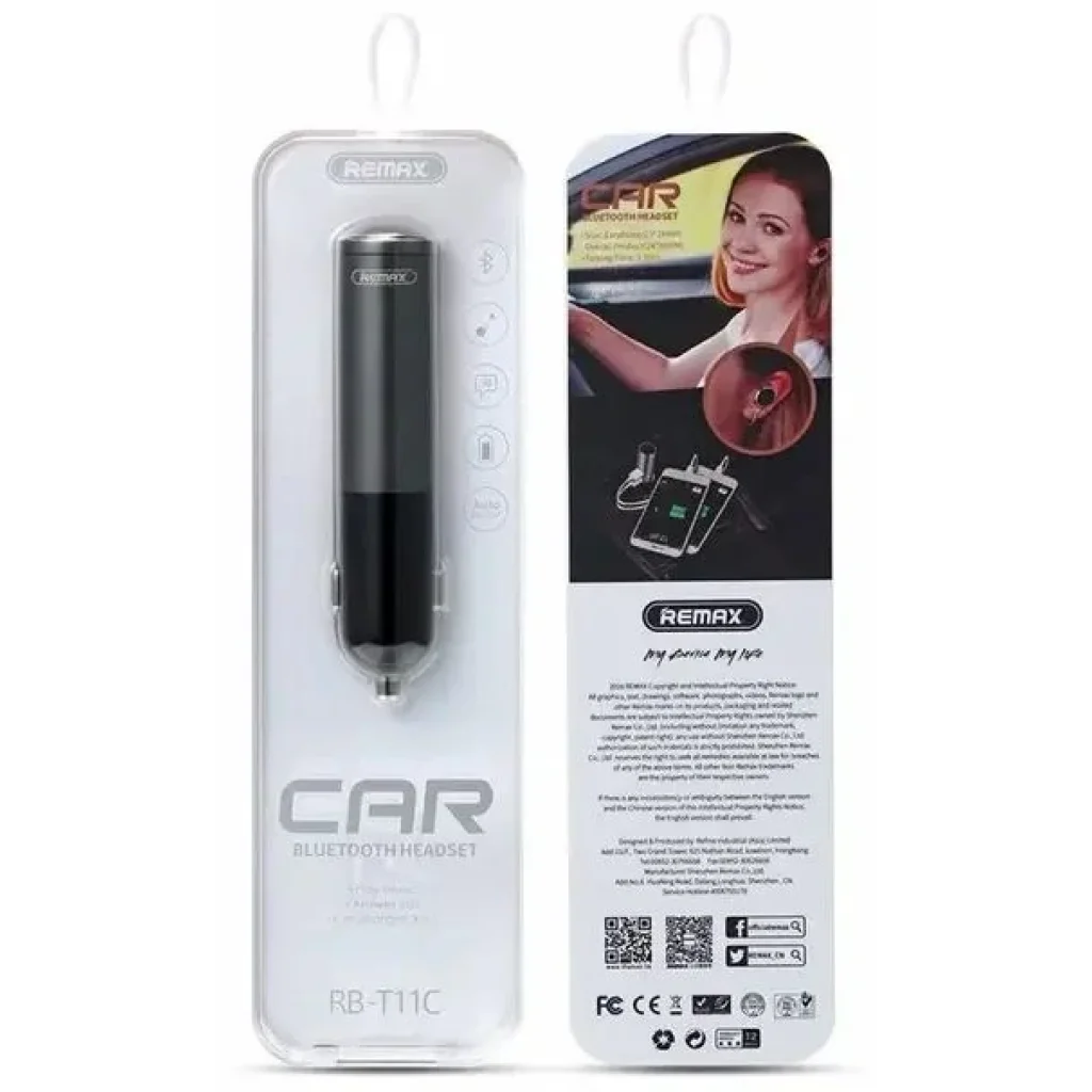 Bluetooth-гарнітура-зарядка Remax RB-T11C Black (6954851263920) UA