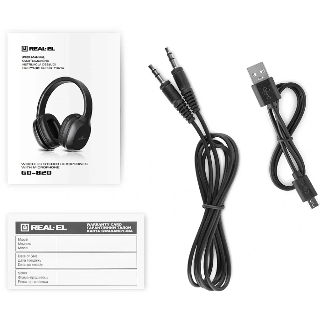 Bluetooth-гарнітура REAL-EL GD-820 Black, EL124100051 UA