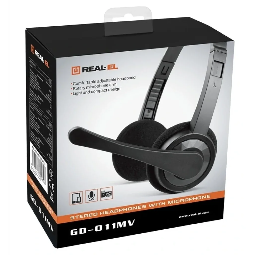 Гарнітура REAL-EL GD-011MV Black, EL124100022 UA