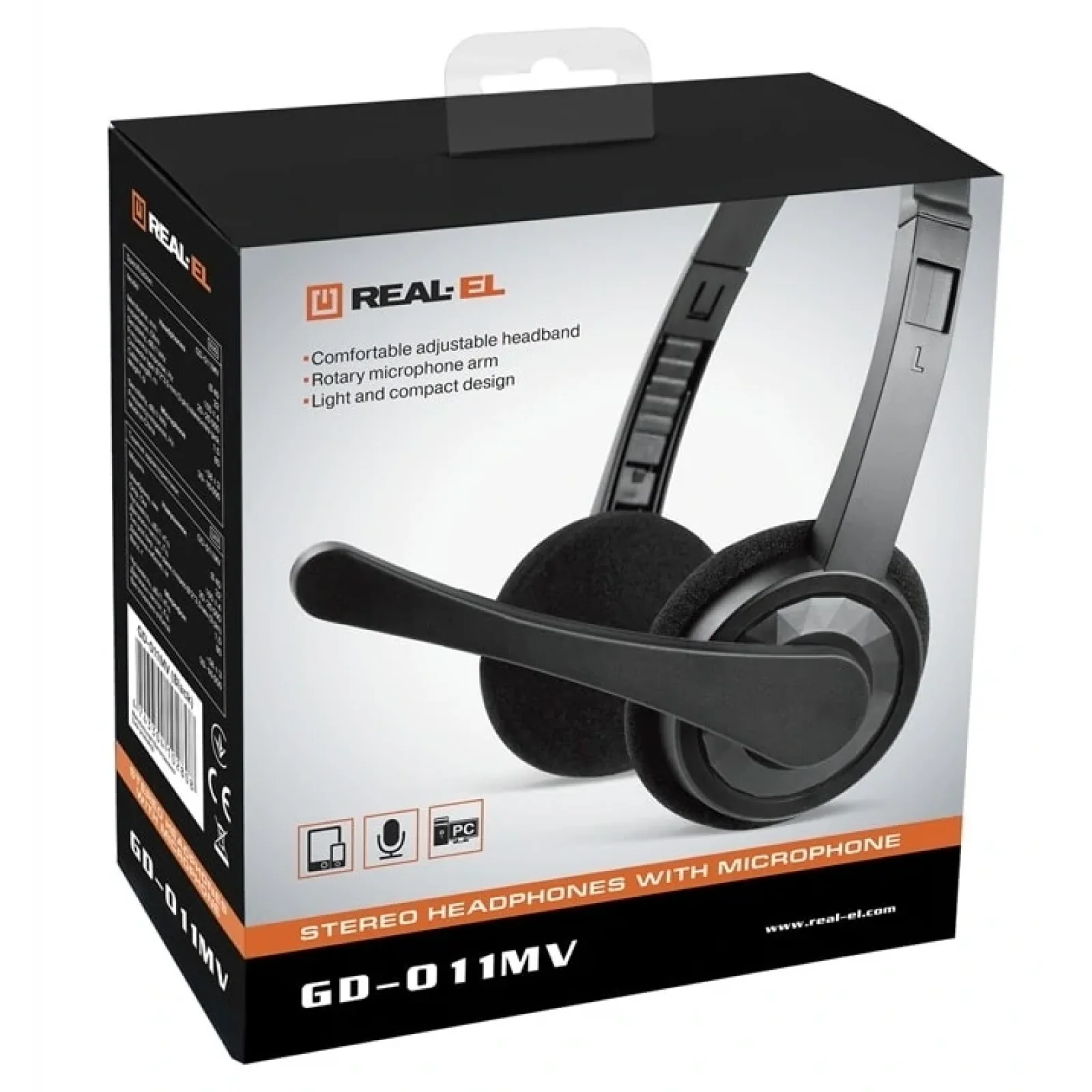 Гарнітура REAL-EL GD-011MV Black, EL124100022 UA