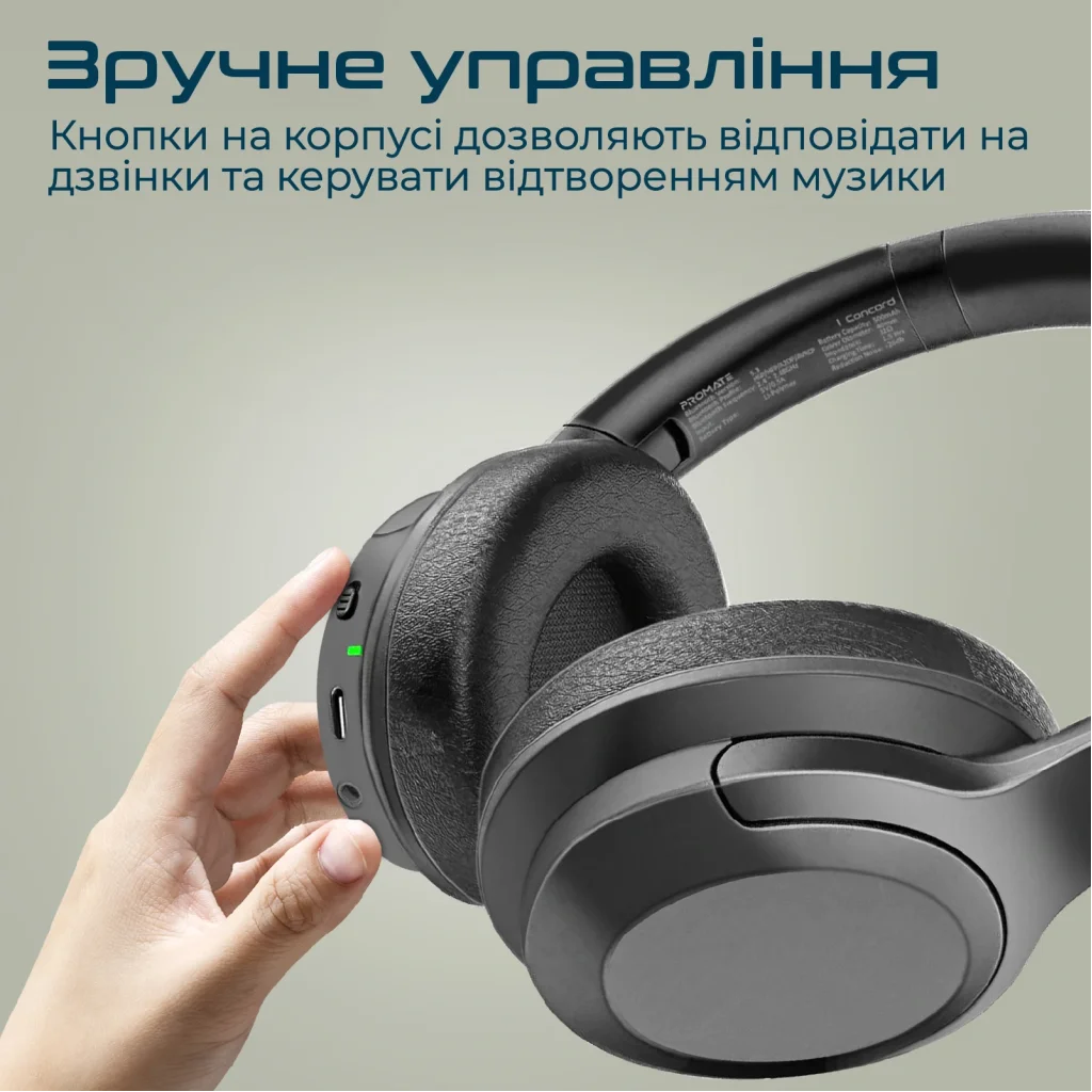 Bluetooth-гарнитура Promate Concord Black, concord.black UA