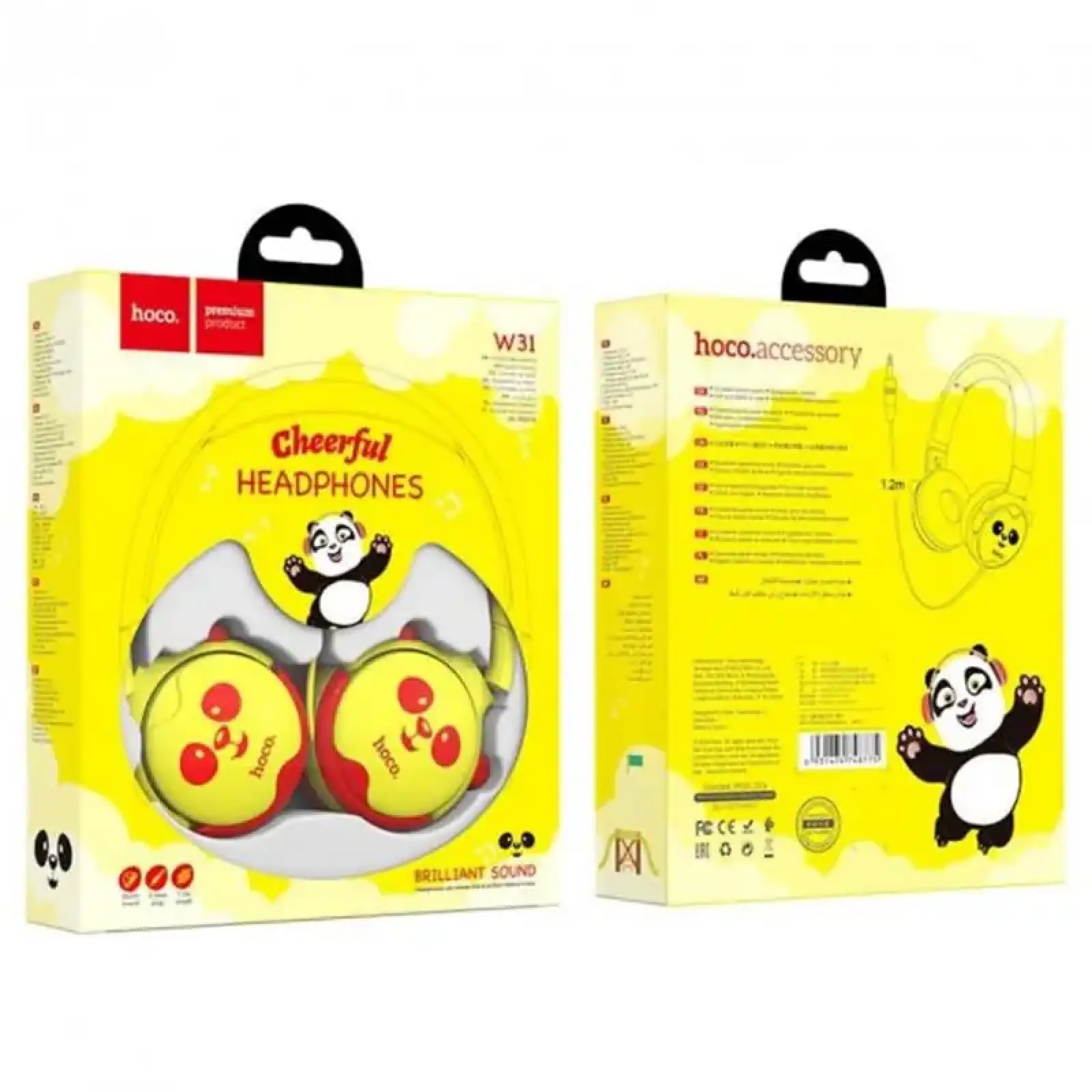 Наушники Hoco W31 Childrens Yellow-Red (W31YR) UA