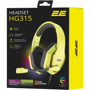 Гарнитура 2E Gaming HG315 RGB USB 7.1 Yellow (2E-HG315YW-7.1) UA