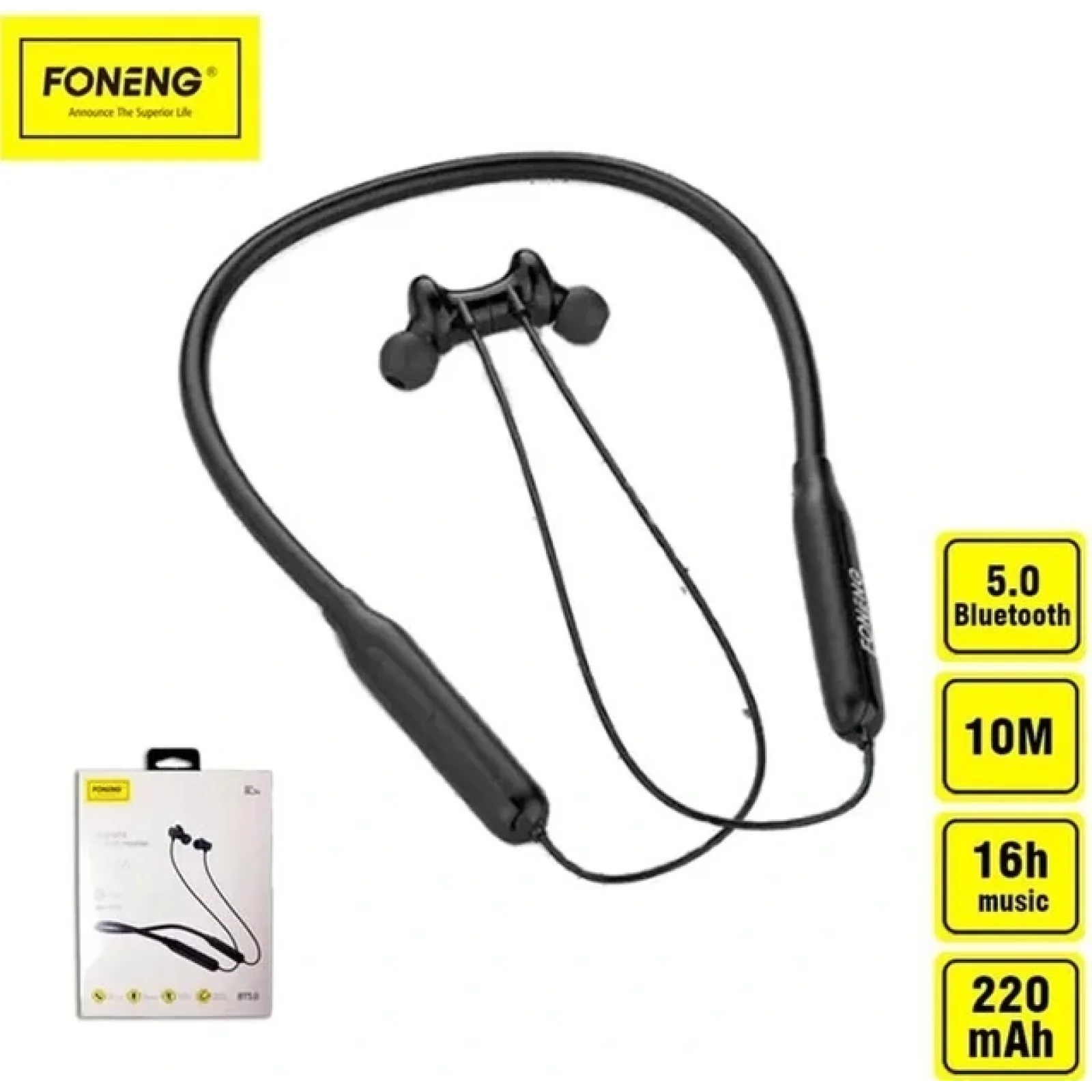 Bluetooth-гарнітура Foneng Neckband Sport BL34 (BL34-BE-N) UA