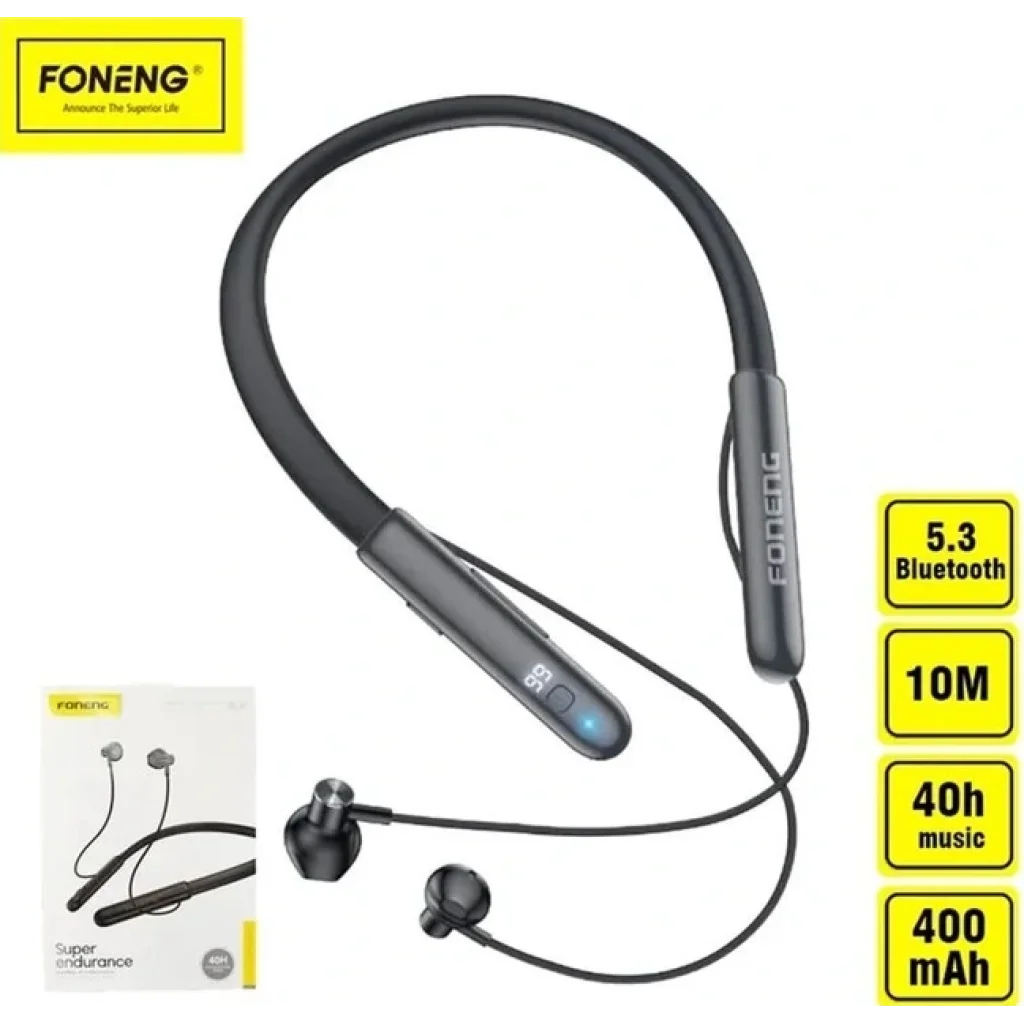 Bluetooth-гарнитура Foneng BL37 Digital Display Neckband Bluetooth Earphone (BL37-BE-DDN) UA