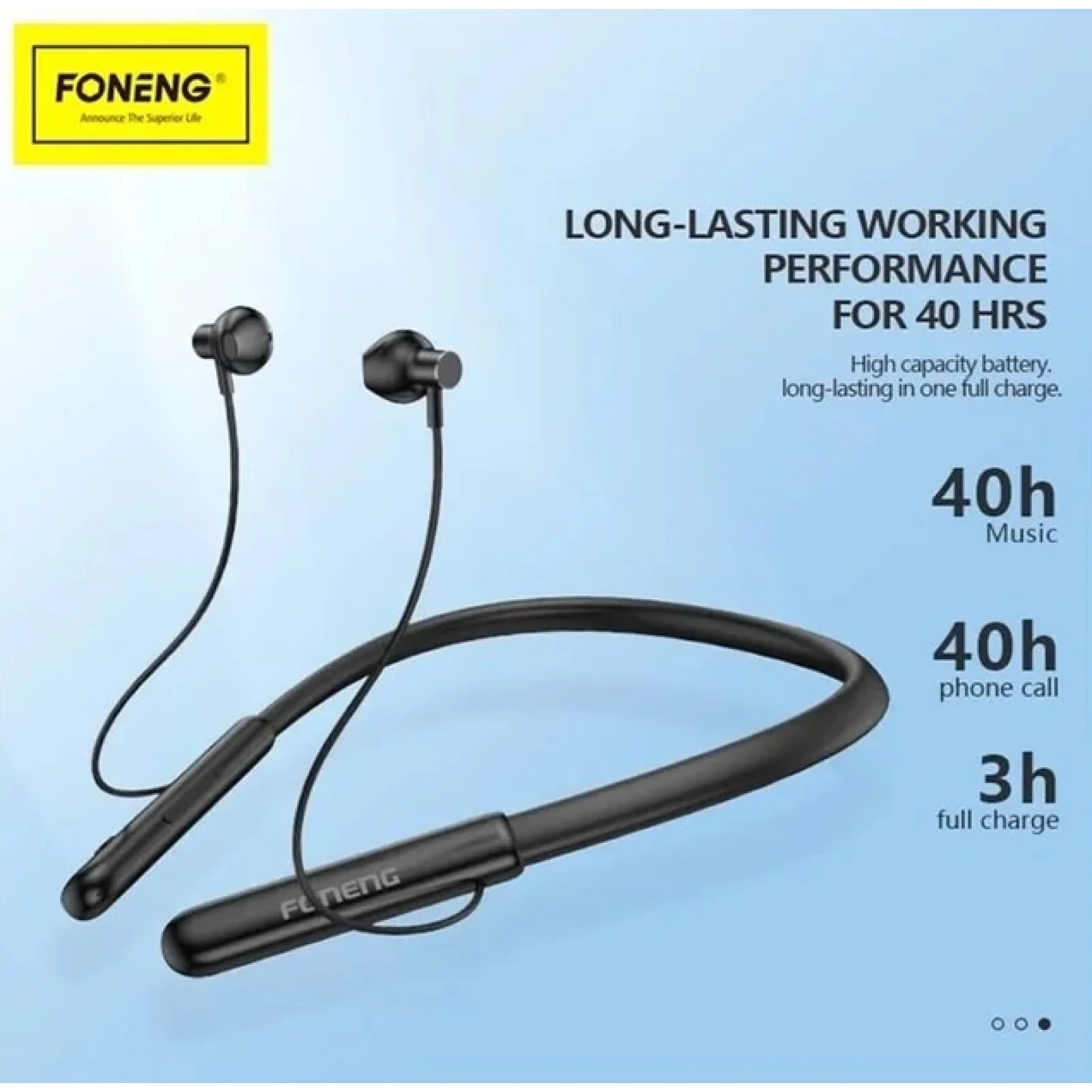 Bluetooth-гарнітура Foneng BL37 Digital Display Neckband Bluetooth Earphone (BL37-BE-DDN) UA