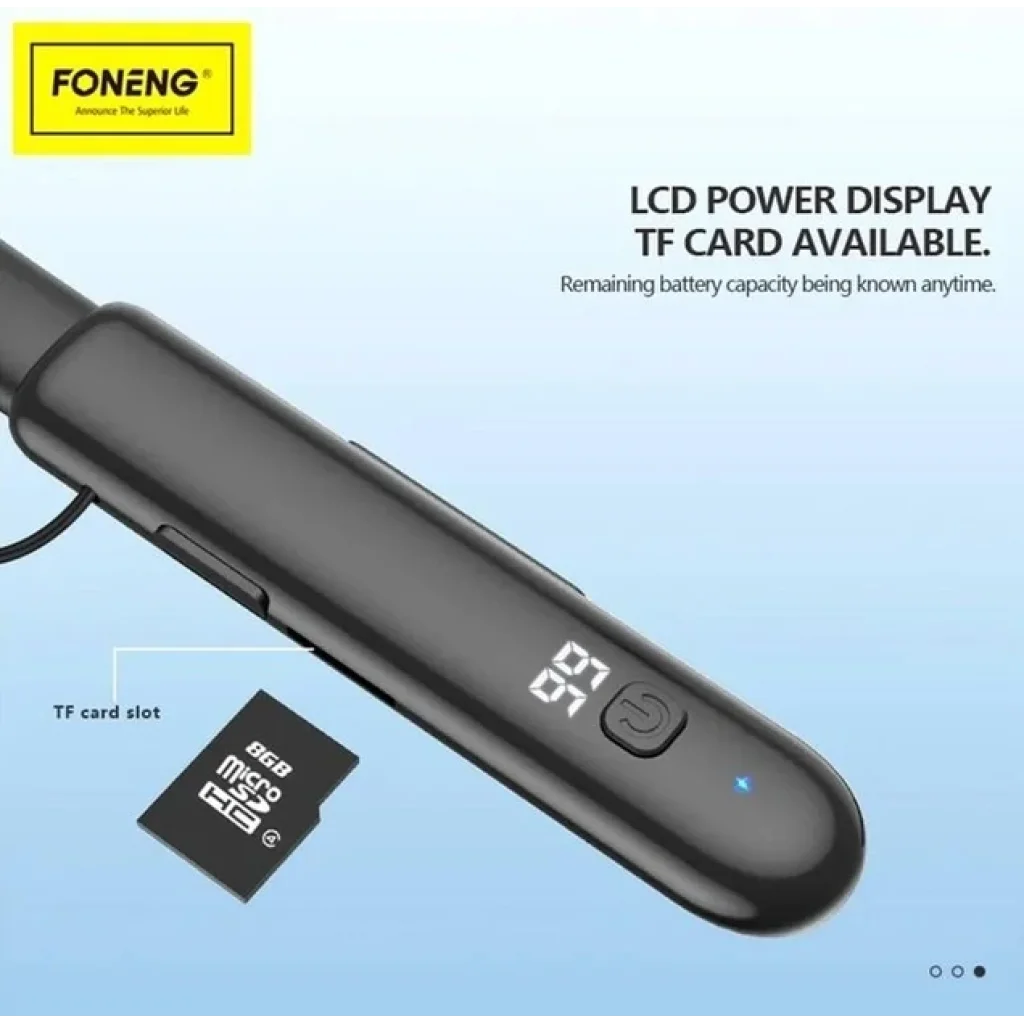 Bluetooth-гарнитура Foneng BL37 Digital Display Neckband Bluetooth Earphone (BL37-BE-DDN) UA