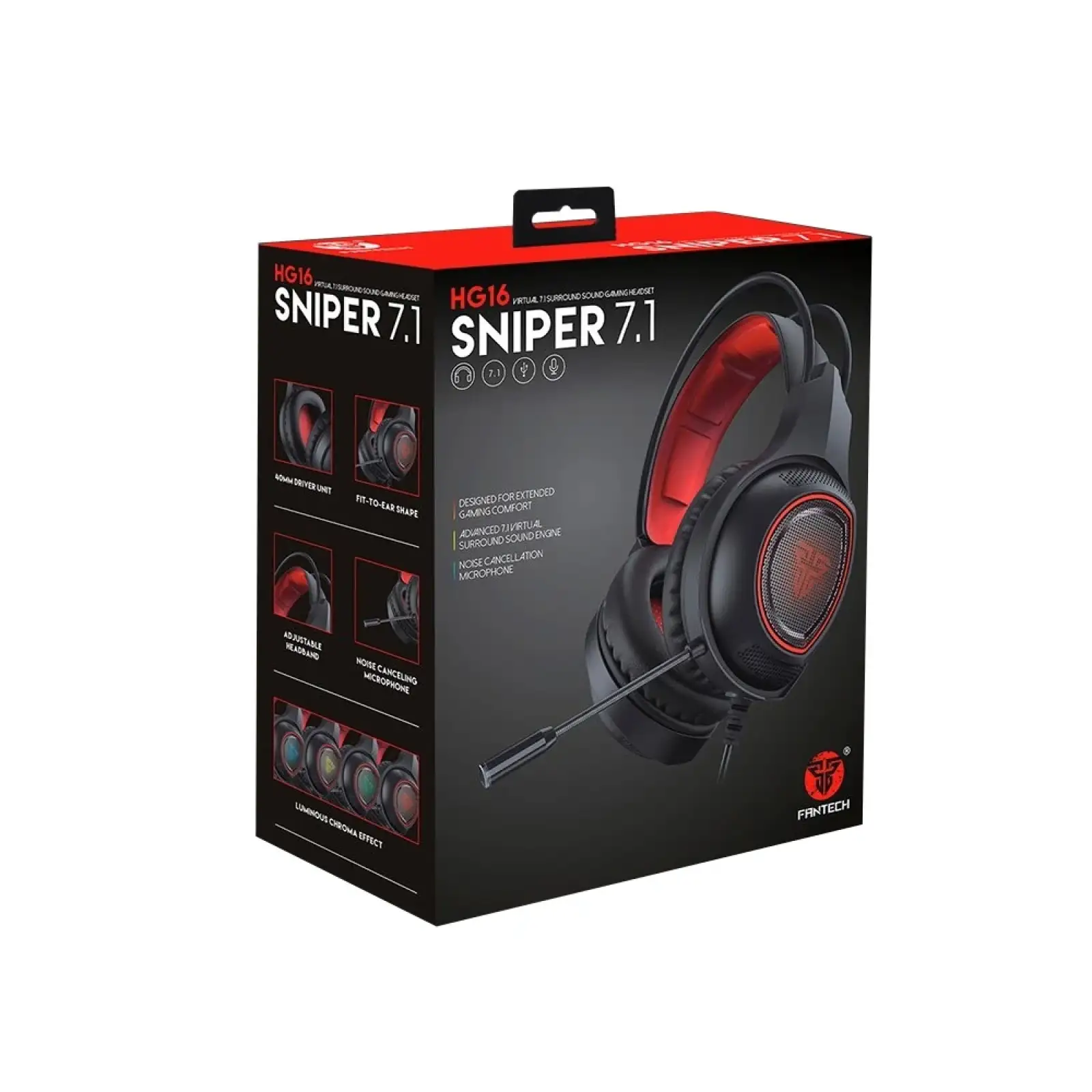 Гарнітура Fantech HG16 (12039) Black/Red, Fantech HG16/12039 UA